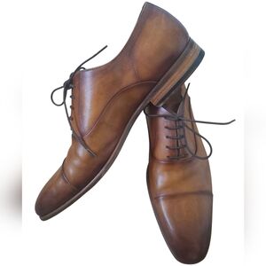 Magnanni Brown Segovia Cap Toe Lace Up Leather Oxfords Sleek Design Shoe…